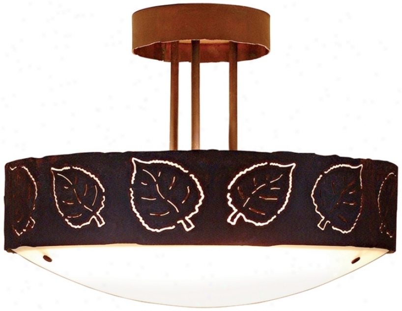 Ridgecrest Collection Aspen Leaf 17" Wide Ceiling Light (j0565)