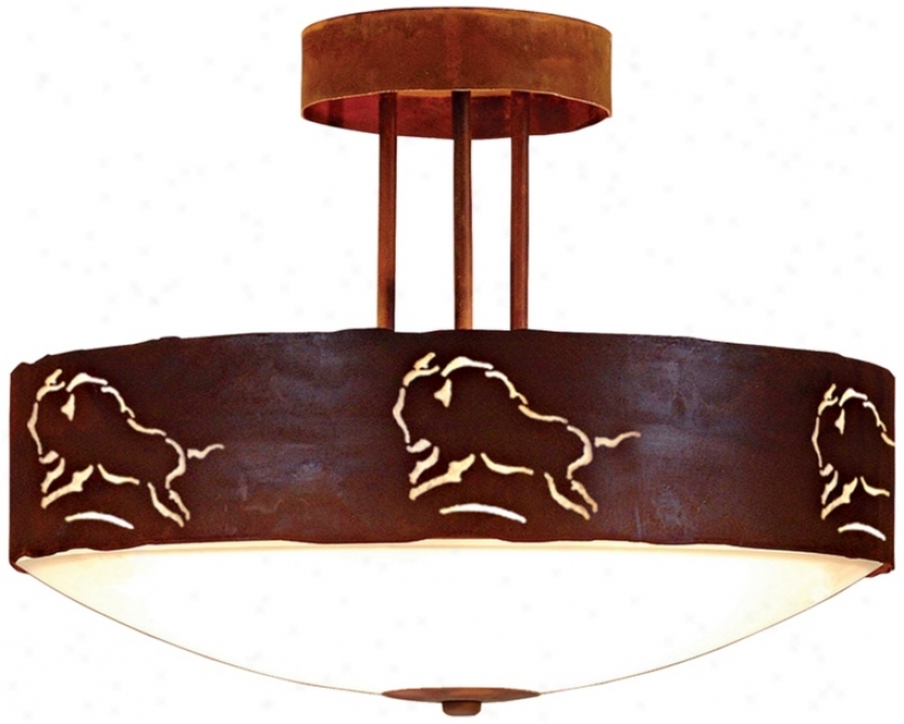 Ridgecrest Collection Bison 17" Wide Ceiling Light (j0567)