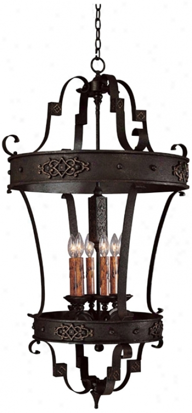 River Crest Rustic Iron Finish 6-light Foyer Chandelier (t3270)