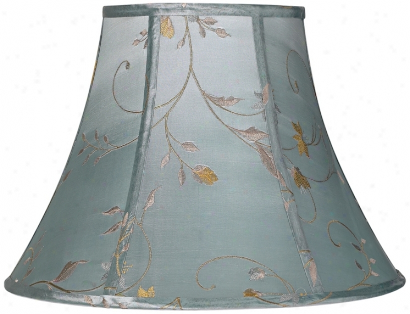 Robins Egg Embroidered Bell Shade 8x16x11.25 (spider) (r6200)