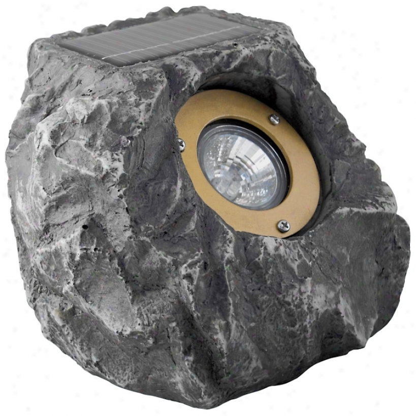 Rock Grey Finish Solar Led Outdoor Spotlight (r1316)