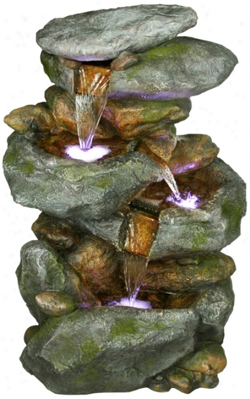 Rocky Falls Three-tier Led Fountain (x5332)