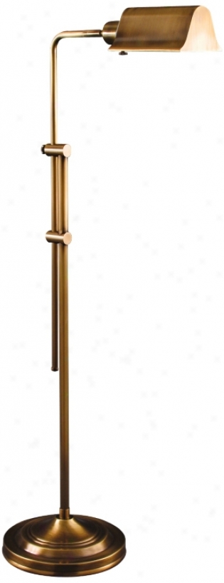 Rouen Antique Brass Adjustable Pharmacy Floor Lamp (v0504)