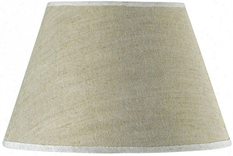 Round Taupe Linen Shade 10x17x11 (spider) (18540)