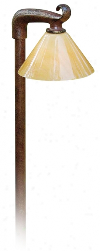 Rust Brown Alabaster Acrylic Shade 21" High Path Light (m0015)