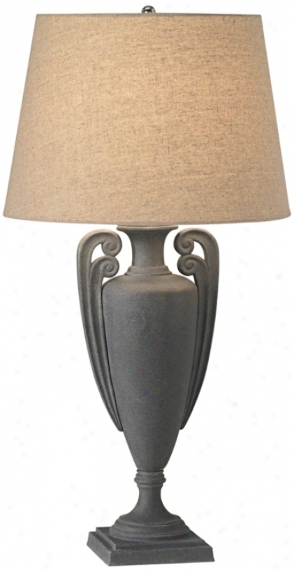 Rustic Charcoal Finish Urn Base Table Lamp (r2817)