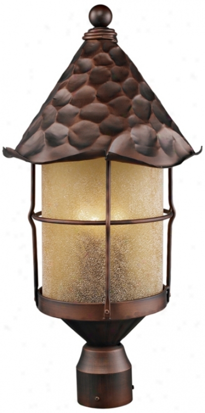 Ruatica Antique Copper Scavo Glass Outdoor Pkst Light (k4037)