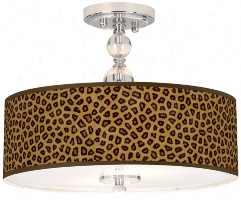 Safari Cheetah 16" Wide Semi-flush Ceiling Light (n7956-r2360)