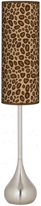 Safari Leopard Giclee Teardrop Torchiere Floor Lamp (r1702-t0443)