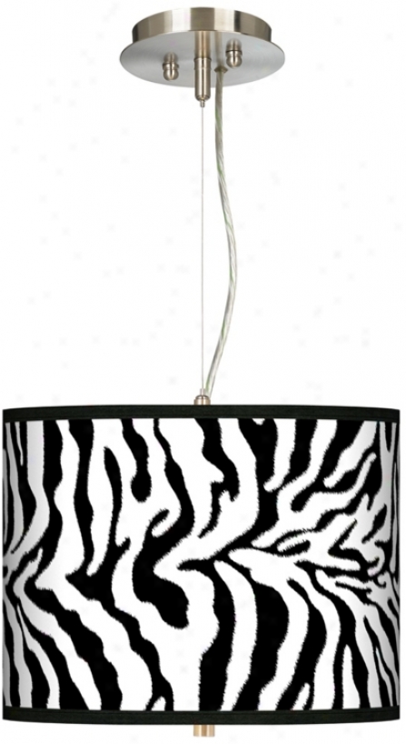 Safari Zebra Giclee 13 1/2" Wide Pendant Chandelier (17374-r2394)