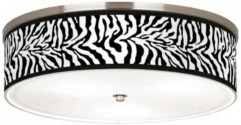 Safari Zebra Giclee Nickel 20 1/4" Wide Ceiling Light (j9213-r2341)