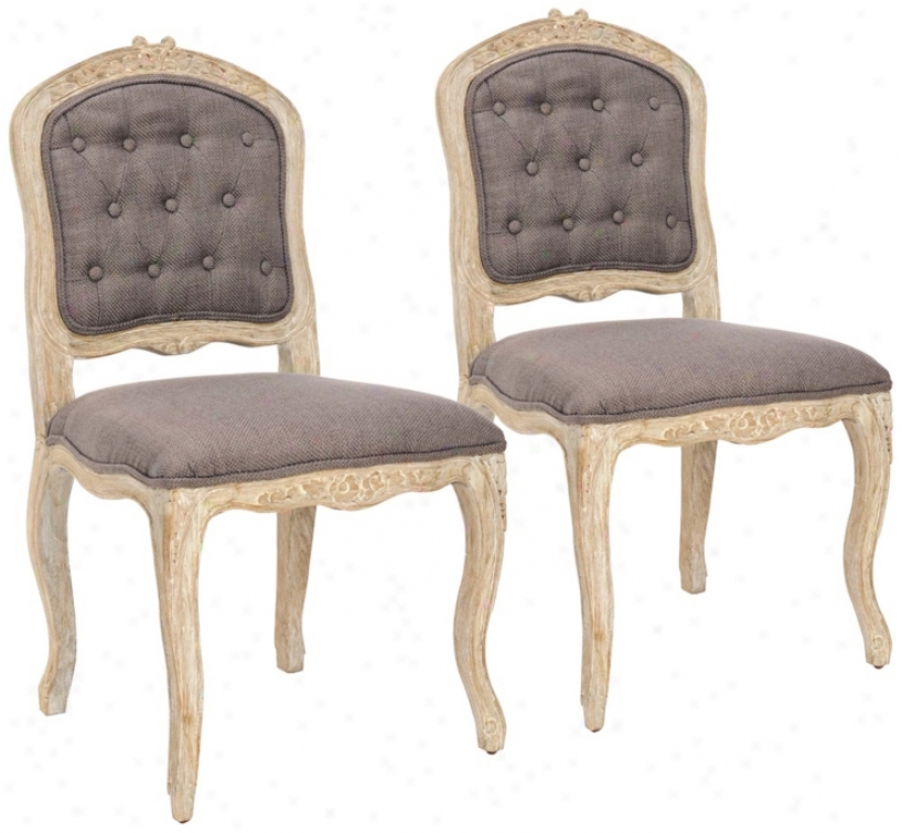 Safavieh Set Of 2 Carissa Lught Brown Side Chairs (w9807)