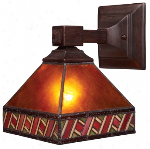 Santa Fe Amber Mica 10" High Wall Sconce (k4129)