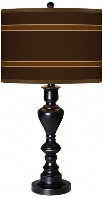 Saratoga Stripe Giclee Be ardent Black Bronze Table Lamp (x0022-x2947)