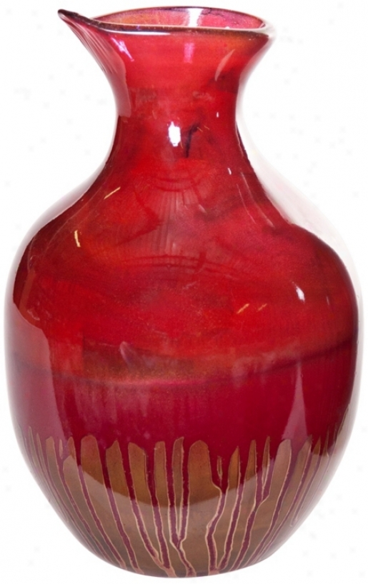 Scarlet Drip Recycled Glass Small Urn (w6777)