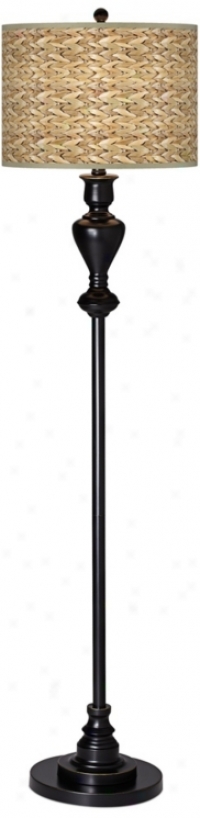 Seagrass Giclee Glow Black Bronze Floor Lamp (w9956-x2899)