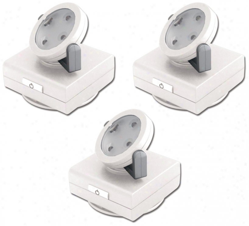 Set Of 3 White Pivot And Swiv3l Led Under Ministry Light (87532)