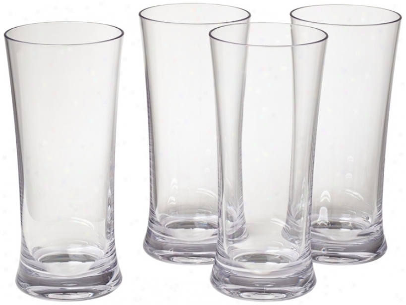 Suit Of 4 Clear 22 Oz. Polycarbonate Cooler Tumblers (w4938)