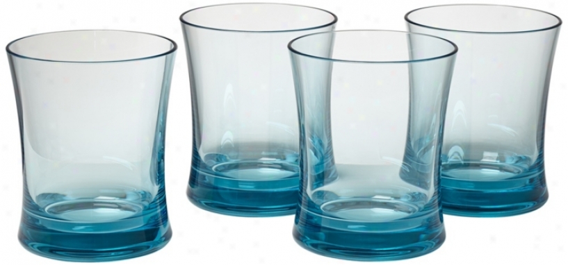 Set Of 4 Glacier Blue 10 Oz. Polycarbonate Tumblers (w4952)