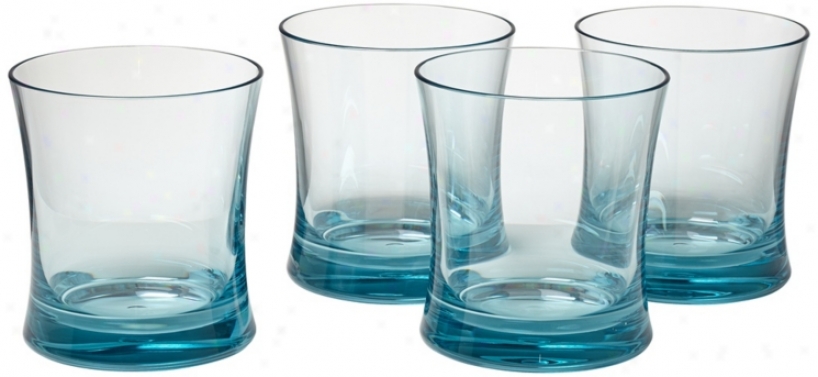 Set Of 4 Glacier Blue 14 Oz. Polycarbonate Tumblers (w4947)