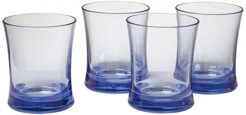 Set Of 4 Pacific Blue 100 Oz. Polycarbonate Tumblers (w4953)