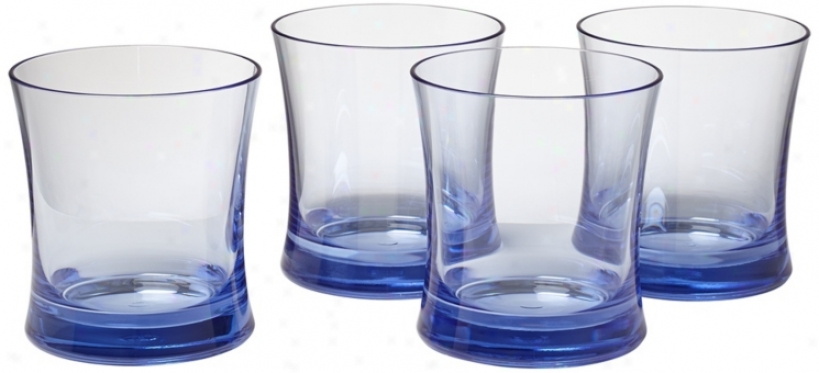 Set Of 4 Pacific Blue 14 Oz. Polycarbonate Tumblers (w4949)