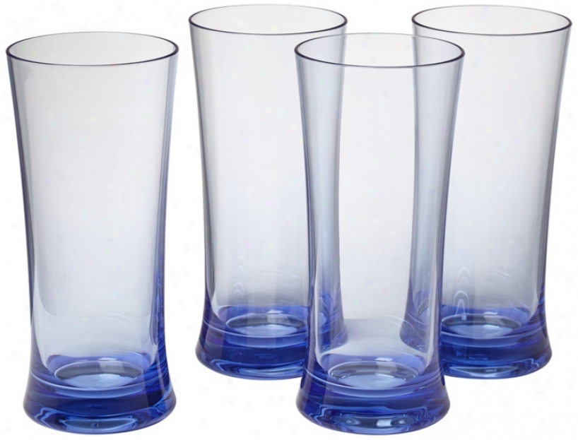 Set Of 4 Pacific Blue 22 Oz. Polycarbonate Cooler Tumblers (w4943)