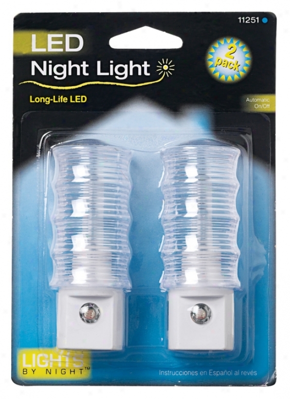 Set Of Two Led White Night Light (62865)