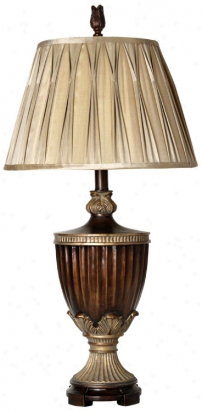 Sienna Brown Cinch Pleated Shade Table Lamp (n1619)