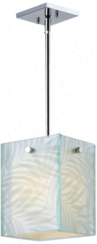 Silhouette Palms Chrome With Glass 7 3/4" Wide Pendant Ligh (u8724)