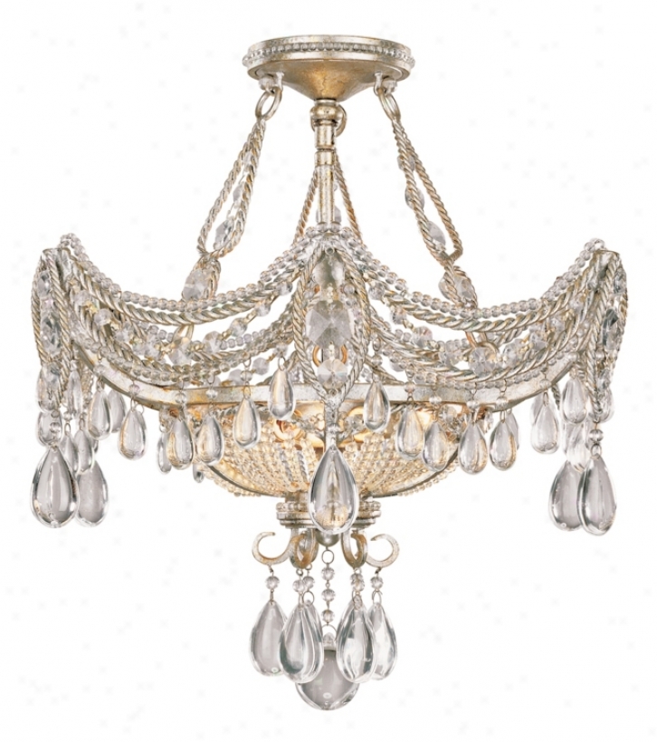 Silver And God Foil 18" Wide Ceiling Light Fixture (09721)