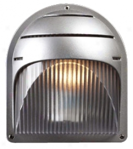 Silver Finish Ribbed Acrylic 8" High Outdoor Wall Light (h4528)