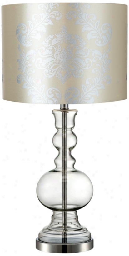 Silver Graphic Clear Glass Vase Table Lamp (v2846-u1435)