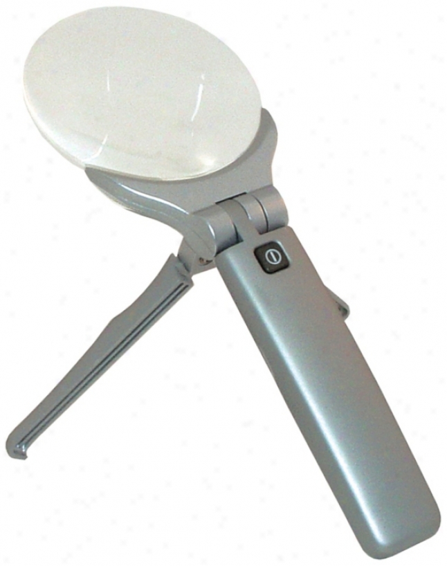 Silver Rimless Led Magnifier With Stand (n4847)