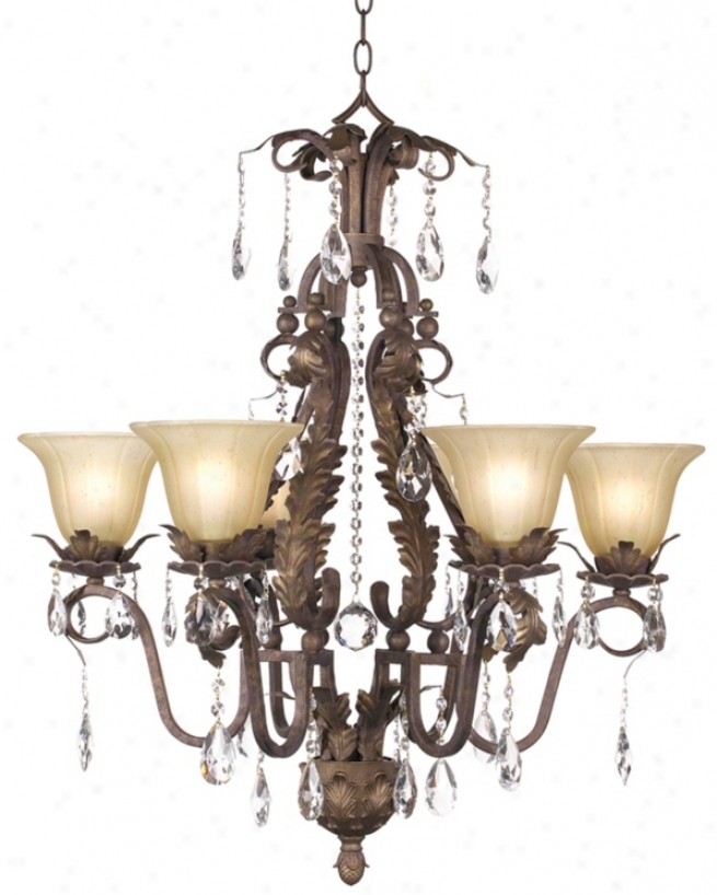 Six Light Iron Bronze Chandelier (37434)