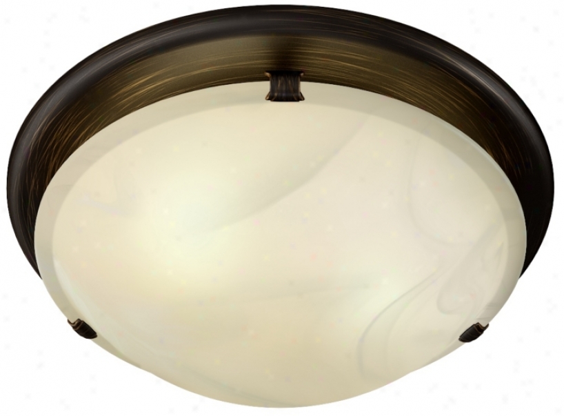 Sleek Circle Rubbed Bronze Bathroom Fan With Light (k7700)