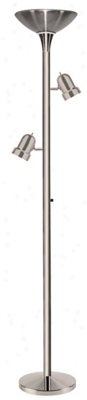 Sleek Shot Steel Finish Torchiere (h6116)