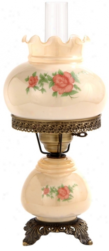 Small Red Rose Night Light Hurricane Table Lamp (f7966)