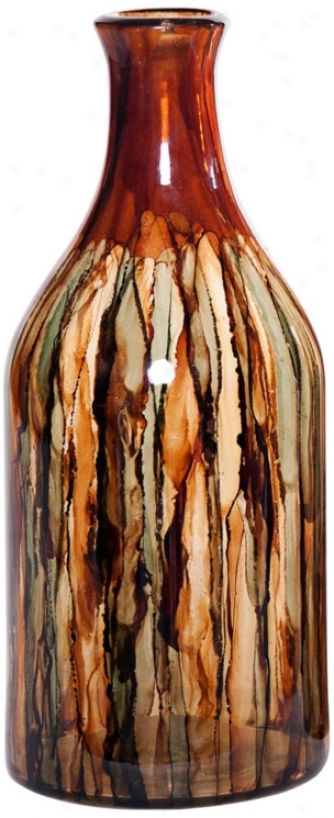 Smokey Topaz Small Hand-blown Glass Bottle (w6773)