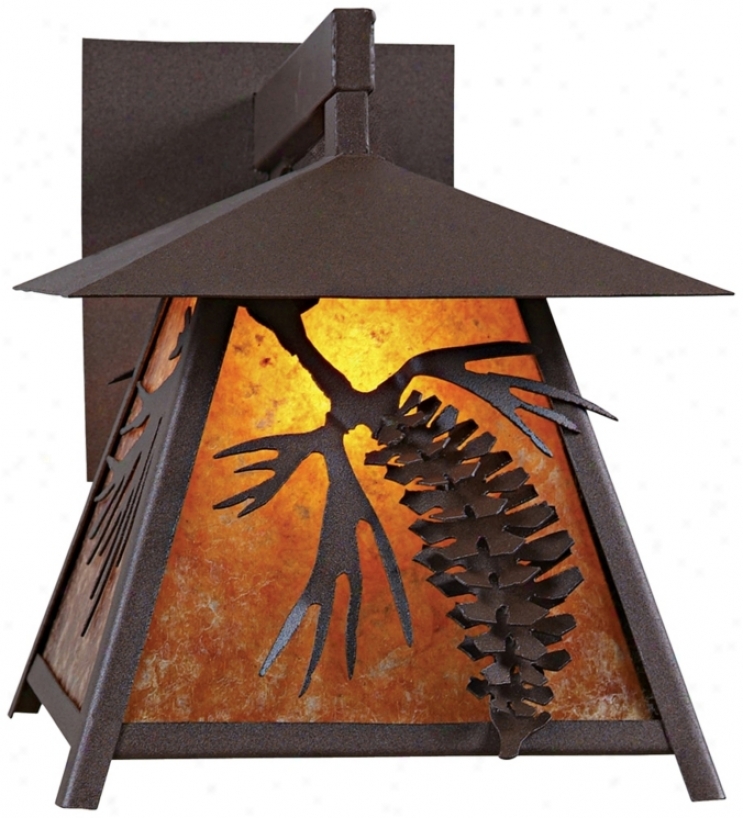 Smoky Mountain 3d Cone 14" High Outdoor Wall Light (j0492)