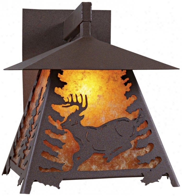 Smoky Mountain Deer 14" High Ojtdoor Wall Light (j0490)