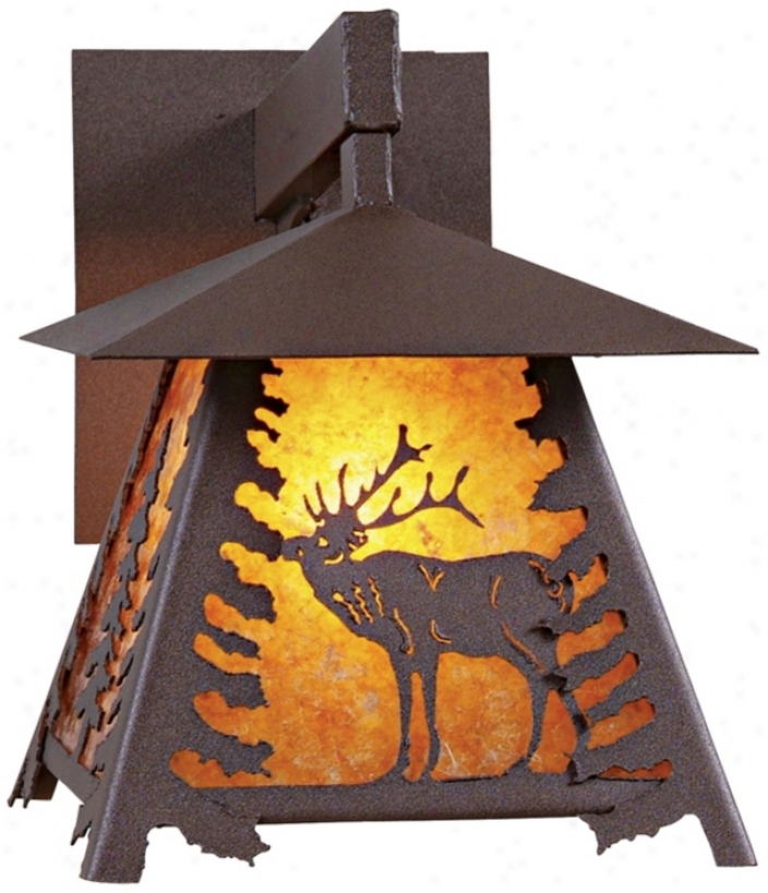 Smoky Mo8ntain Elk 12" High Outdoor Wall Light (j0486)