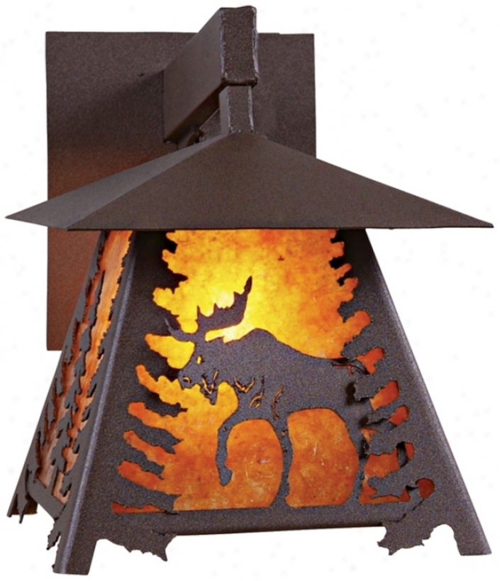 Smoky Mountain Elk 12" High Outdoor Wall Light (j0484)