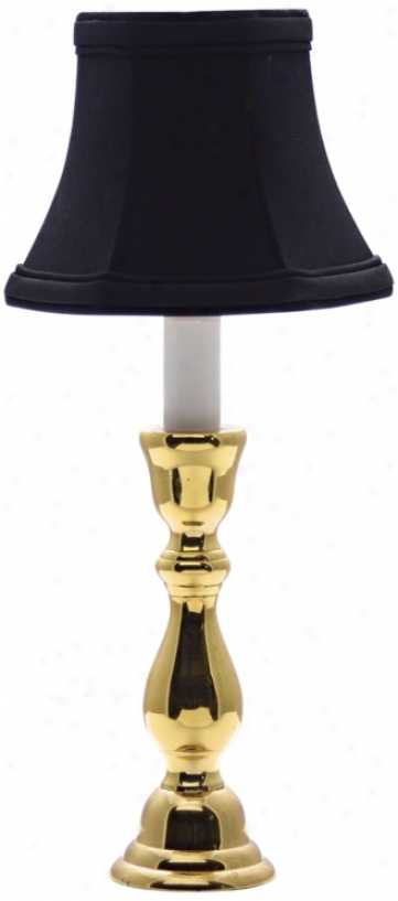 Solid Brass Black Shade Window Light Tabie Lamp (j8938)