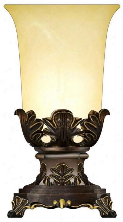 Supreme Amber Glass Classical Base Accent Table Lamp (t0332)