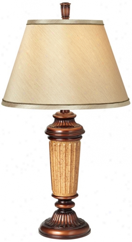 Sovereign Amber Glasd With Night Whitish Table Lamp (r9861)