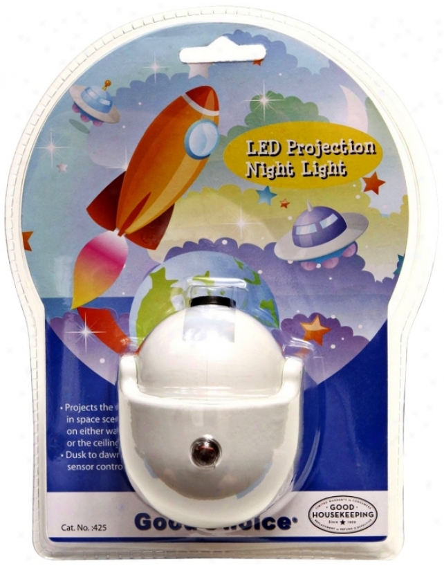 Space Rocket Scene Led Projection Night Light (w3088)