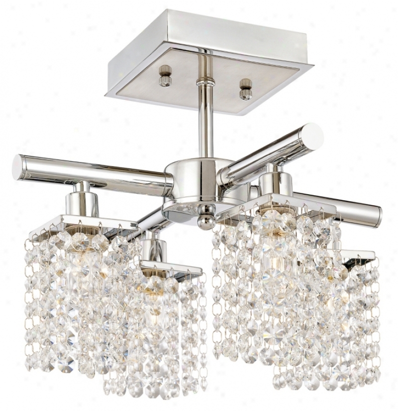 Effervesce Crystal Semi-flushmount 12" Wide Ceiling Light (93051)