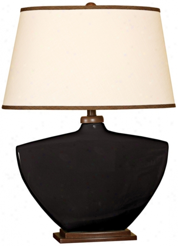 Splash Collection Black Curved Ceramic Table Lamp (p3857)