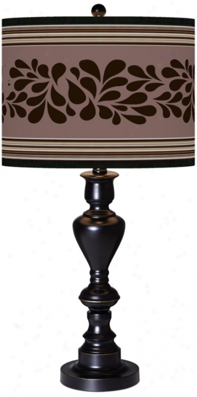 Slpash N Stripes Giclee Glow Black Bronze Table Lamp (x0022-x2764)